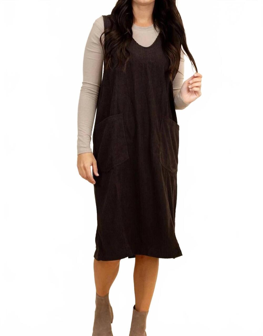 NEW TEA N ROSE wells overall dress in brown